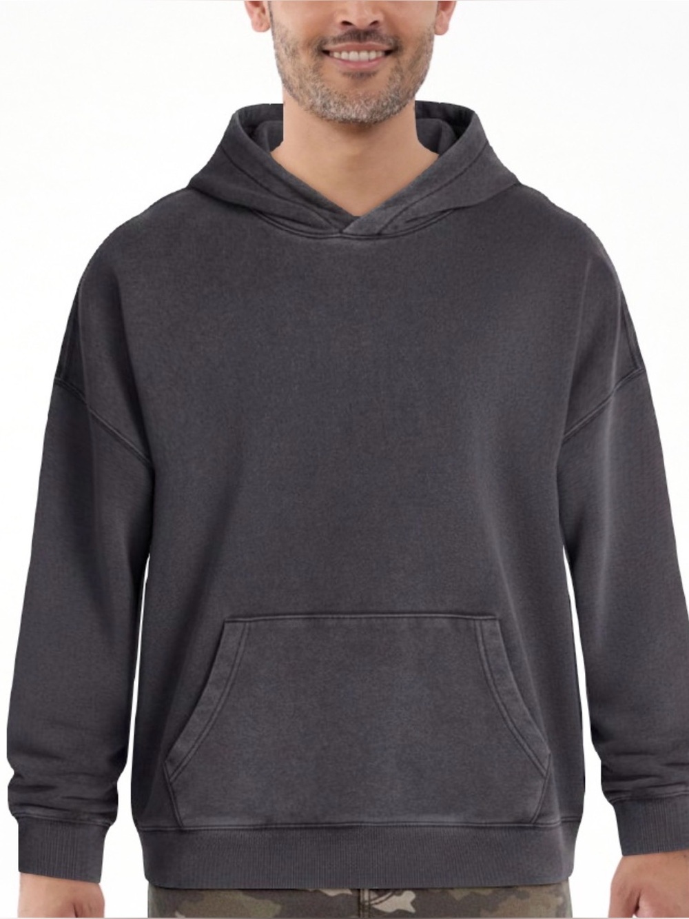 No Boundaries Men's Washed Charcoal Hoodie